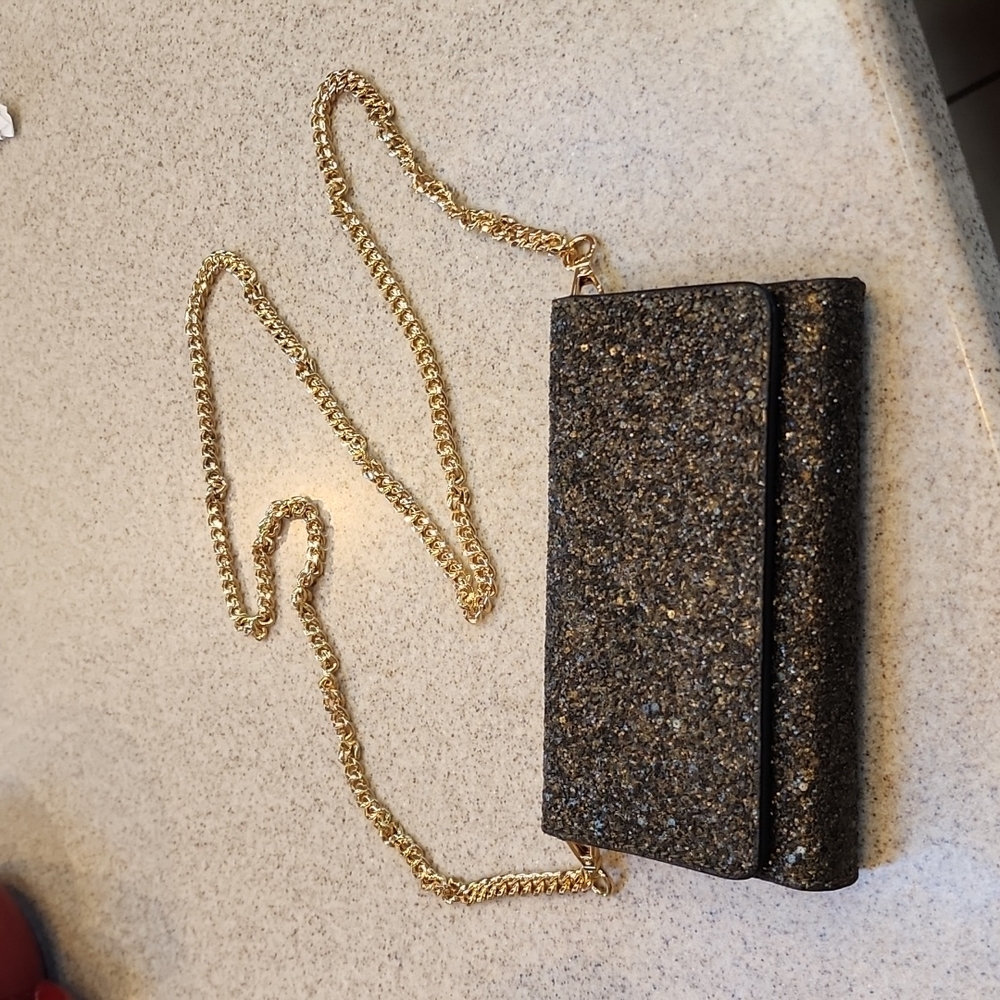 Banana Republic handbag with removable chain strap blingy black